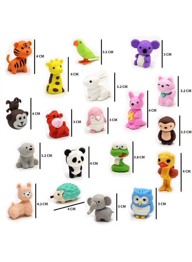 Kiditos Erasers Pack of 19 Jungle Adventure Toy for Kids Play Fancy Erasers for Kids School Stationary Kit Birthday Return Gift, Multi - Image 5