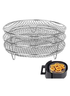 Air Fryer Accessories-Air Fryer Three Stackable Racks for Gowise Phillips USA Cozyna Ninja Airfryer Air Fryer Rack Stainless Steel Fit all 4.2QT - 5.8QT air fryer Oven Pressure Cooker