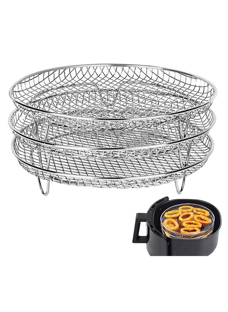 Generic - Air Fryer Accessories-Air Fryer Three Stackable Racks for Gowise Phillips USA Cozyna Ninja Airfryer Air Fryer Rack Stainless Steel Fit all 4.2QT - 5.8QT air fryer Oven Pressure Cooker - Image 1