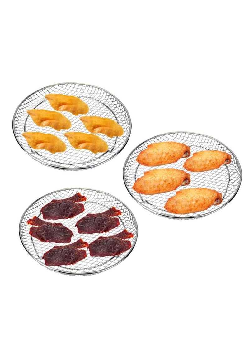 Generic - Air Fryer Accessories-Air Fryer Three Stackable Racks for Gowise Phillips USA Cozyna Ninja Airfryer Air Fryer Rack Stainless Steel Fit all 4.2QT - 5.8QT air fryer Oven Pressure Cooker - Image 1