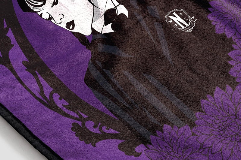 Jay Franco Wednesday and The Addams Family Stain Glass Throw Blanket - Measures 46 x 60  Kids Bedding - Super Soft Fleece - Image 3