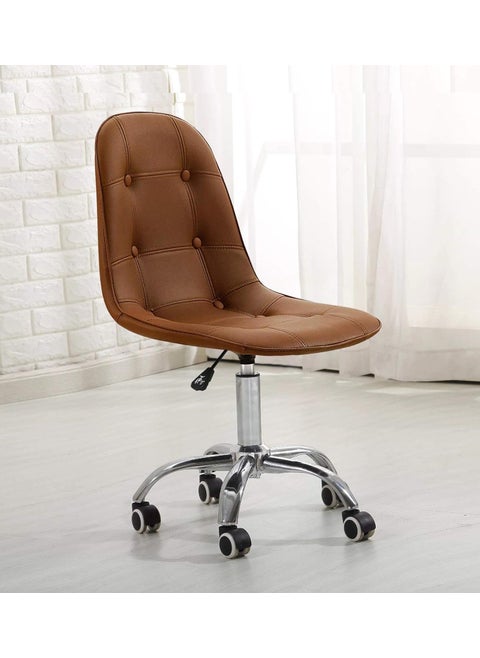 Finch Fox Charles Jacobs Office Swivel Chair with Adjustable Height Button in Brown Colour