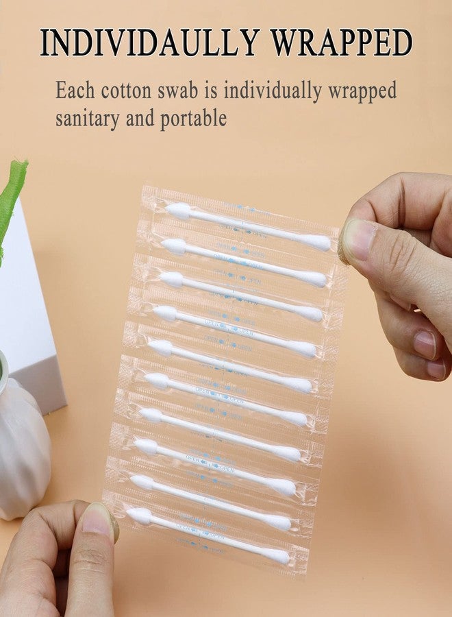 Sppry Cotton Swabs - Individually Wrapped Double Tipped Paper Sticks for Ear, Make-up, 100 Count (White, Round/Pointed End) - Image 2