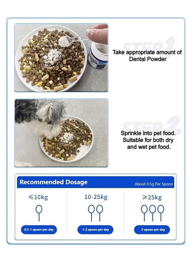 SKY-TOUCH Pet Dental Powder : Pet Breath Freshener, Control Plaque & Tartar, Teeth Cleaning Powder with Probiotics Dogs Cats Dental Care Supplies for Oral Health (50g)  - Image 5