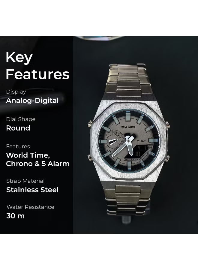 SKMEI Men Watch Dual-Display Electronic Watch with Luminous 30m Waterproof Watch Fashion multifunctional Sports Watch for Men- 1816 - Image 2