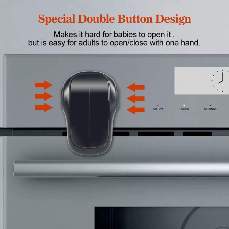 Eudemon Child Safety Heat-Resistant Oven Door Lock, Oven Front Lock for Kids Easy to Install, Use Adhesive,No Screws or Drill (1 Pack,Black)(ONLY for Flat Surface) - Image 5