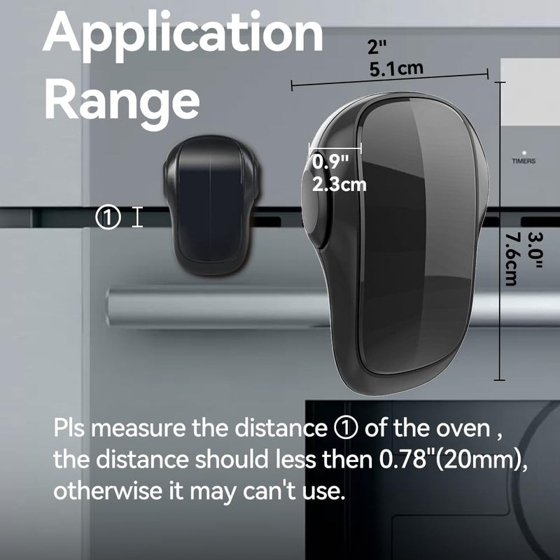 Eudemon Child Safety Heat-Resistant Oven Door Lock, Oven Front Lock for Kids Easy to Install, Use Adhesive,No Screws or Drill (1 Pack,Black)(ONLY for Flat Surface) - Image 3