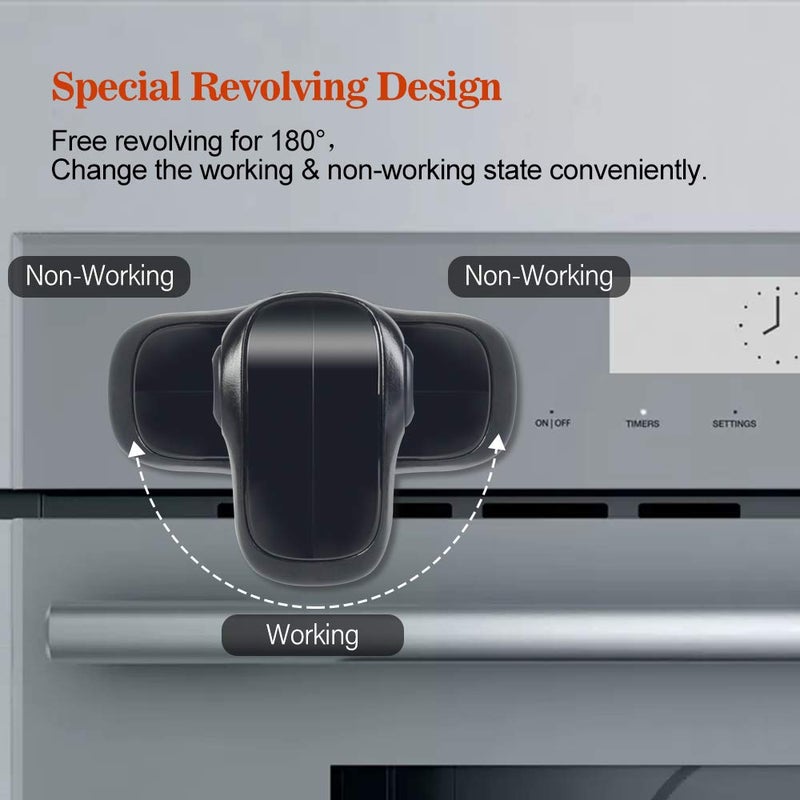 Eudemon Child Safety Heat-Resistant Oven Door Lock, Oven Front Lock for Kids Easy to Install, Use Adhesive,No Screws or Drill (1 Pack,Black)(ONLY for Flat Surface) - Image 4