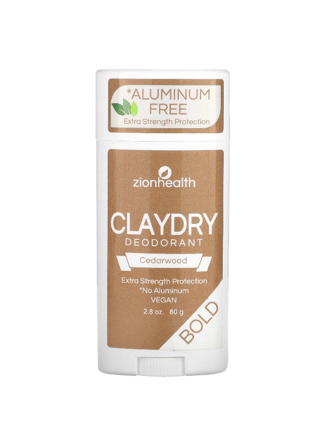 Zion Health Zion Health, ClayDry Deodorant, Bold, Cedarwood, 2.8 oz (80 g)  - Image 1