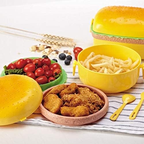 Mayatra's Burger Shape Lunch Box for Kids - Leak Proof Plastic Lunch Box with Compartments - Image 3
