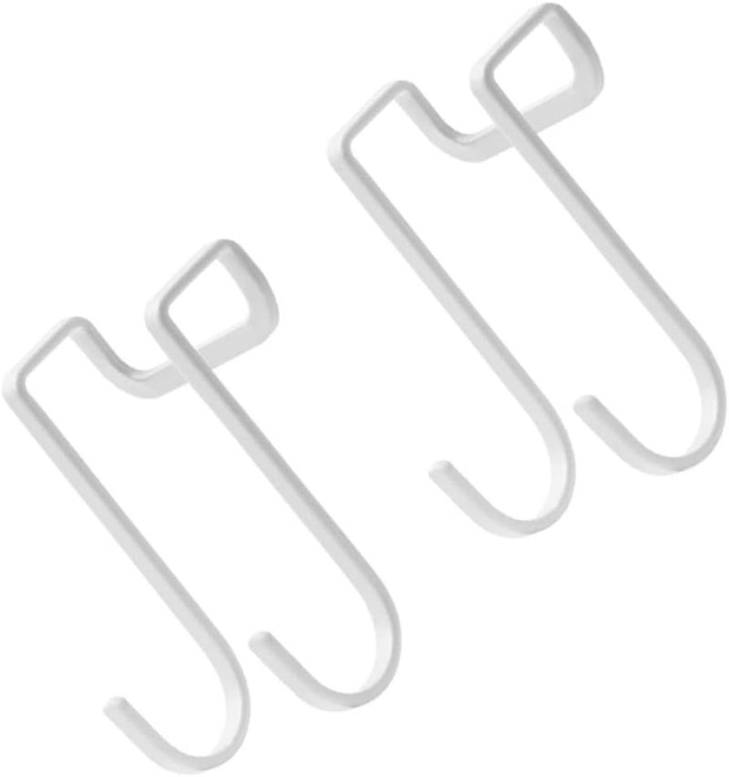 DECHOUS 2 Pcs Over Door Hooks Double Row Practical Hanger Hooks for Coats and Towels White Iron Design for Bedroom and Bathroom - Image 1