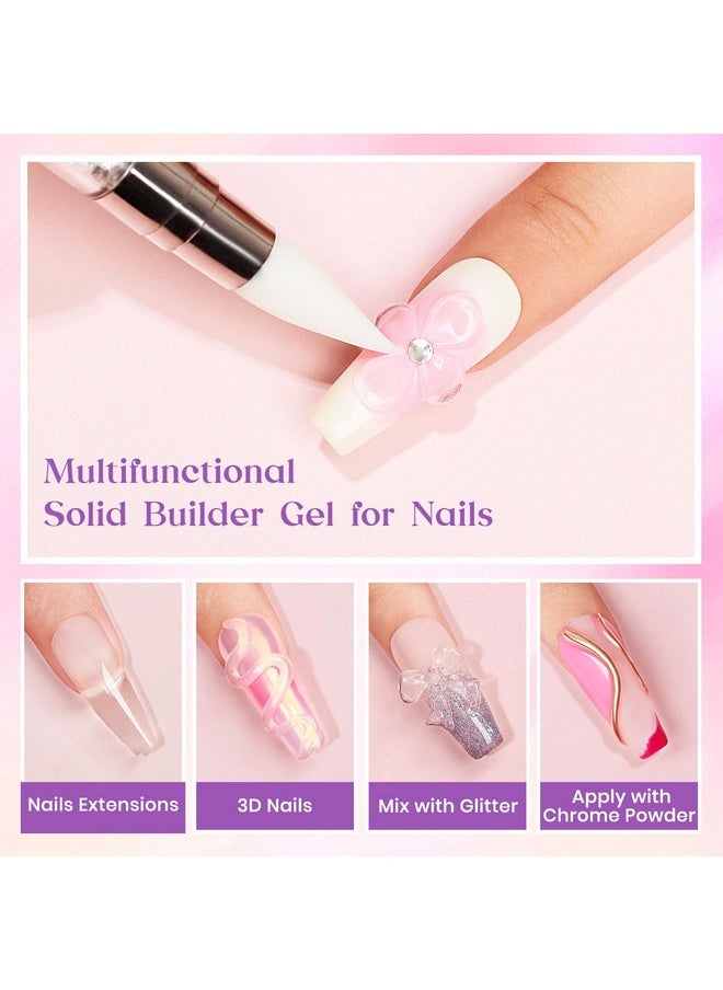 MIZHSE Solid Builder Gel For Nails 60G Large Capacity Clear Hard Gel For Nails 3D Sculpting Gel Nonsticky Hand Carving Gel Uv Led Nail Extension Gel With 3D Silicone Mold Nail Art Salon Home Diy  - Image 2