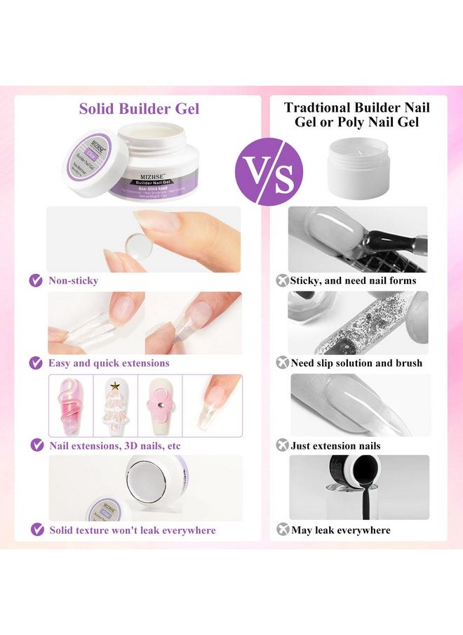 MIZHSE Solid Builder Gel For Nails 60G Large Capacity Clear Hard Gel For Nails 3D Sculpting Gel Nonsticky Hand Carving Gel Uv Led Nail Extension Gel With 3D Silicone Mold Nail Art Salon Home Diy  - Image 4