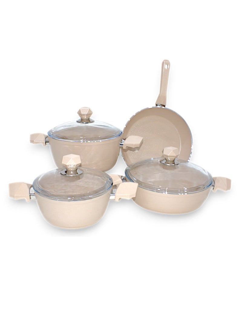 Al-Nokhba Ceramic Cookware Set - Non-Stick, Healthy, Durable, Oven-Safe, Dishwasher-Safe - Image 1