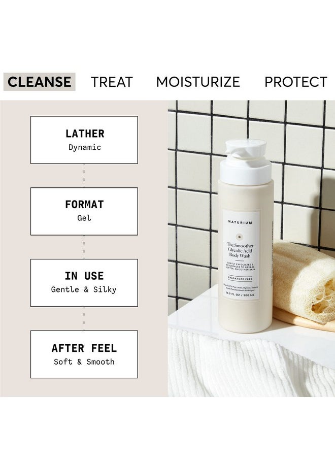 NATURIUM - The Smoother Glycolic Acid Exfoliating Body Wash Soft & Smoothing Cleanser 16.9 Oz - Image 1