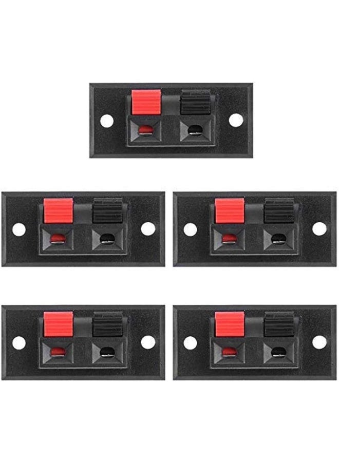 5 Pcs 2 Positions Speaker Clip Aging Clip Connector Terminal Push In Jack Spring Load Audio Speaker Terminals - Image 1