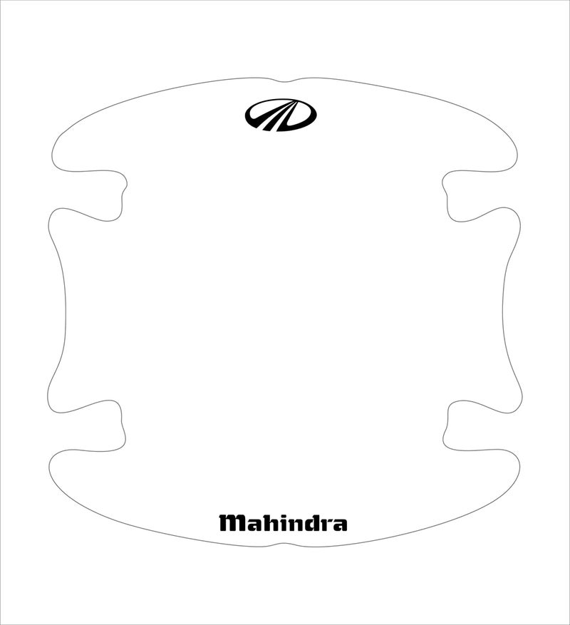 BIG FLAG CARMARK 2D Skin Type Transparent Car Door Handle Cup Scratch Guard Sticker Universal for Specific Brand (Pack of 4) (2DDRVAR) (Mahindra) - Image 1