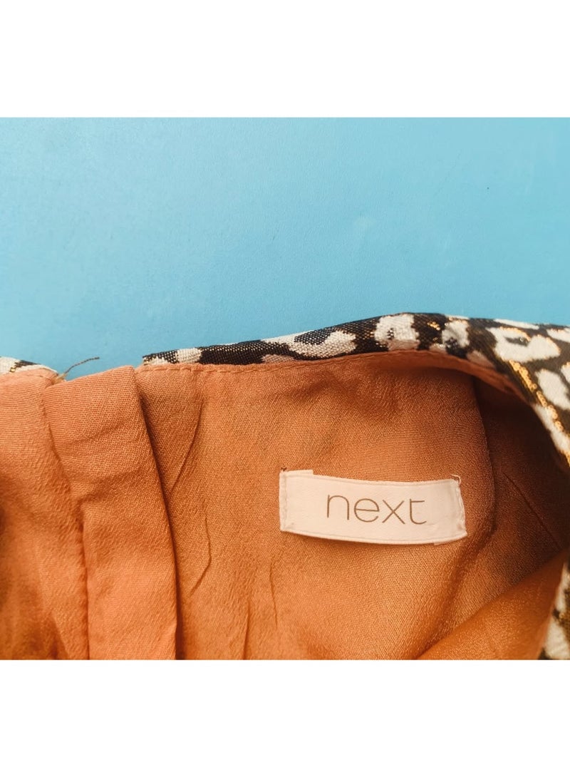 نيكست فستان سهرة بناتي ماركة نكست (NEXT) بلون برونزي ميتاليك - تصميم (A-Line) بياقة كلاسيكية - مثالي للحفلات والمناسبات - مقاس 12-18 شهر 86CM - Image 2