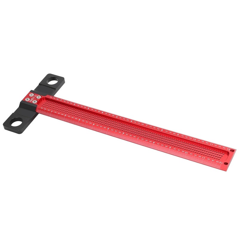 Precision Hole Marking T Ruler Aluminum Alloy CNC Machined Scriber For Woodworking 12in - Image 5
