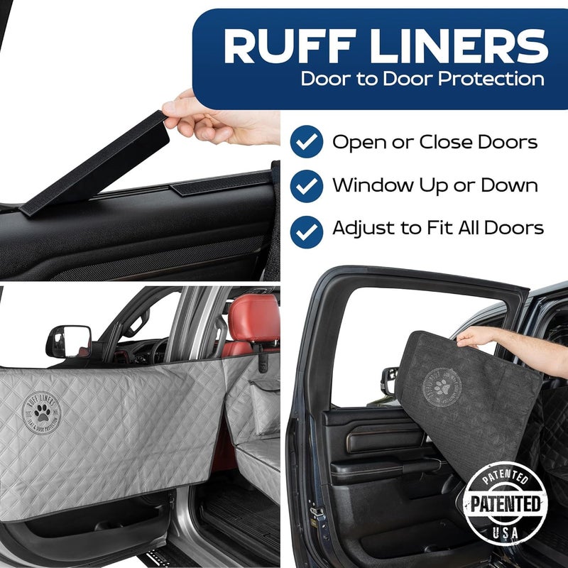 Ruff Liners Standard Dog Seat Cover, Gray â€“ As Seen on Shark Tank â€“ Back Seat Protector for Cars, Mid-Size SUVs, & Mid-Size Trucks â€“ Waterproof, Touch Fasteners, & Belt Slots â€“ Sturdy Dog Hammock - Image 2