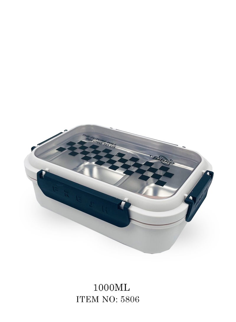 Stainless Steel Lunch Box 1000 ml with Hot Water Warm Function, Silicone Seal, Spoon - Ideal for Kids, Adults, and Office Use  - Image 2