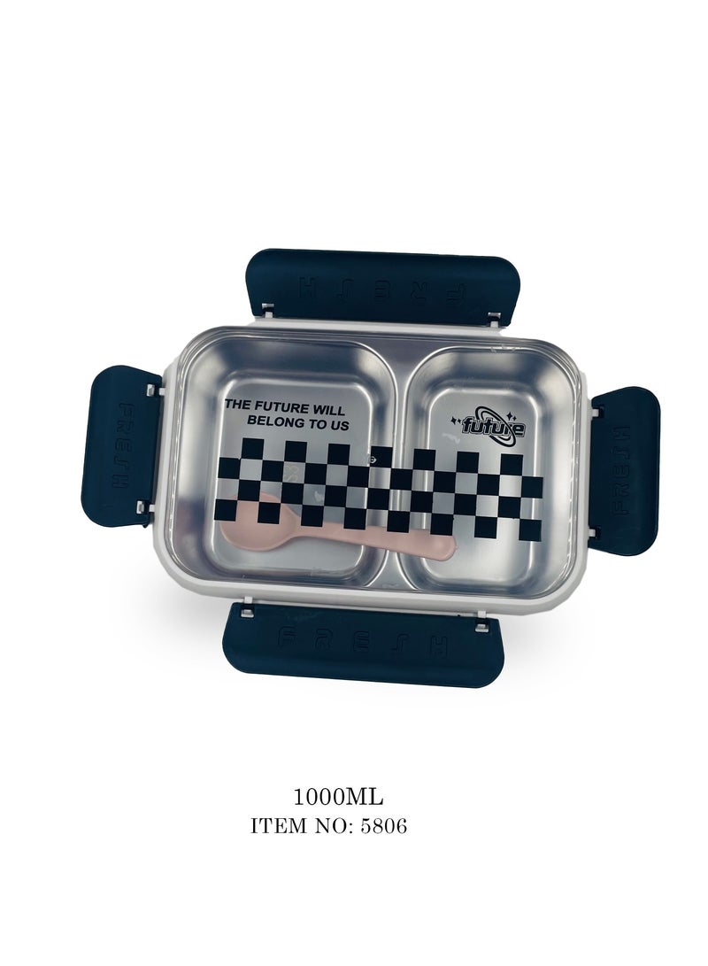 Stainless Steel Lunch Box 1000 ml with Hot Water Warm Function, Silicone Seal, Spoon - Ideal for Kids, Adults, and Office Use  - Image 4
