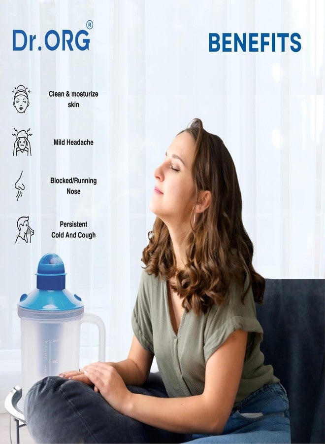 Dr. ORG Dr Org Vaporizer/Steamer 2 in 1 for cough n cold kids steam nose inhaler,Facial inhaler Professional Facial Steamer BLUE (120 W) vaporizer steamer for facial, steamer for cold, steam & vapourisers for adult, face steamer for facial - Image 5