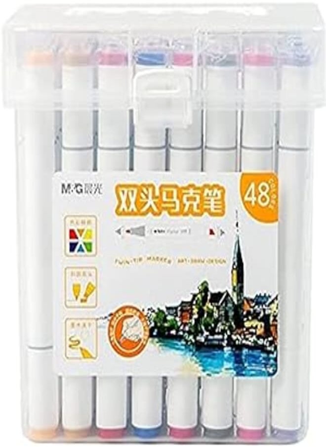 M&G - M&G Double-Headed Marker Hand Painting Design Set - 48Pcs - No:Apmv0903 - Image 1
