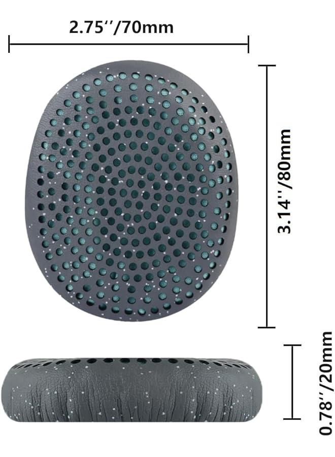 إيروريكس وسائد أذن جلدية ناعمة بديلة لسماعات Skullcandy Riff Riff2 السلكية واللاسلكية على الأذن، قطع غيار وسائد الأذن مع إسفنج الذاكرة باللون الرمادي - Image 4