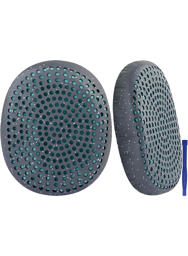 إيروريكس وسائد أذن جلدية ناعمة بديلة لسماعات Skullcandy Riff Riff2 السلكية واللاسلكية على الأذن، قطع غيار وسائد الأذن مع إسفنج الذاكرة باللون الرمادي - Image 1