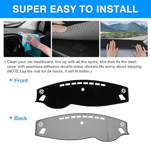 Autorder Dashboard Cover Mat for Kia Optima 2016-2020 Accessories Dash Cover Upgrade Velvet Dash Mat Sunshade Glare UV Rays Protector - Image 5