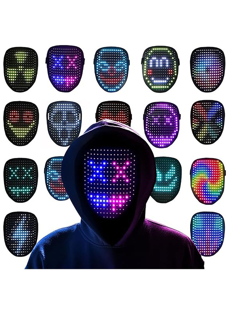 Jorunb Led Mask, Light Up Mask with Gesture Sensing, LED Lighted Face Transforming Mask, Costume Cosplay Party  - Image 1