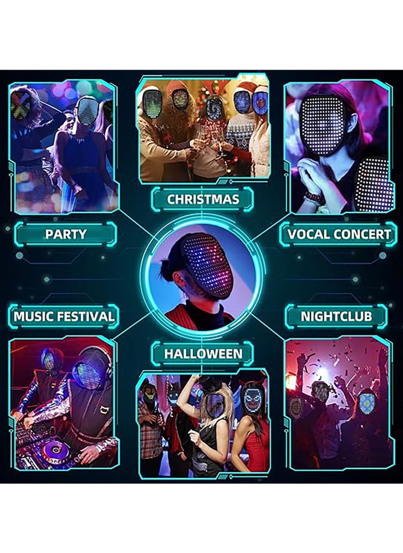 Jorunb Led Mask, Light Up Mask with Gesture Sensing, LED Lighted Face Transforming Mask, Costume Cosplay Party  - Image 5