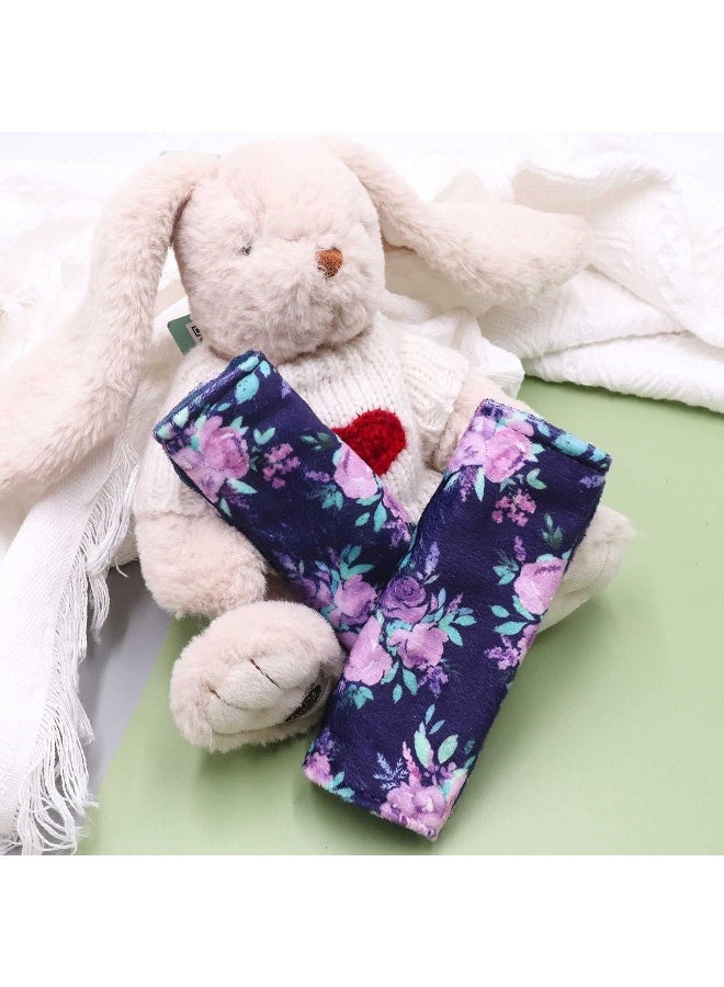 TANOFAR Baby Car Seat Belt Covers, Purple Flower Car Seat Strap Covers for Boys Girls, Fleece Stroller Strap Cover for Kids, Soft Car Seat Neck Cover, Newborn Car Seat Straps Shoulder Protectors, 2 Pack - Image 5