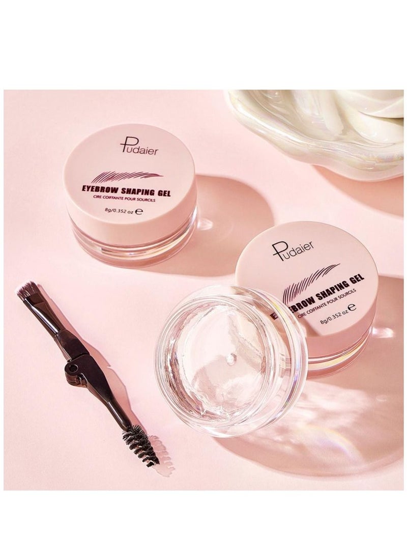 pudaier - Eyebrow Shaping Gel Eyebrow Wax Brow Cream Clear Brow Shaping Gel for Firm Brows with Brush Waterproof Quick-Drying Eyebrow Makeup Brow Styling Gel for Feathery Eyebrows - Image 1