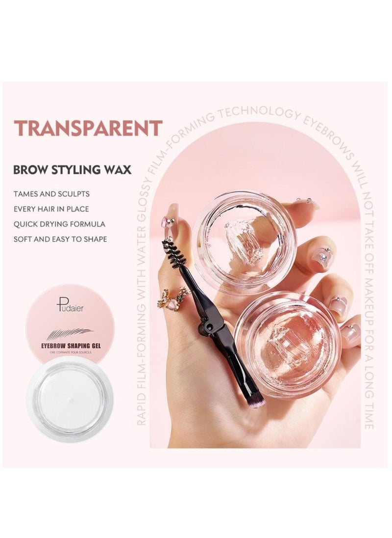 pudaier - Eyebrow Shaping Gel Eyebrow Wax Brow Cream Clear Brow Shaping Gel for Firm Brows with Brush Waterproof Quick-Drying Eyebrow Makeup Brow Styling Gel for Feathery Eyebrows - Image 1