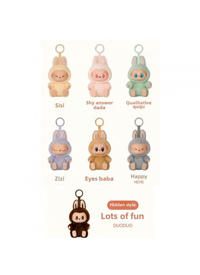 null - Bubble Mart Labubu Generation II Heart Macaron Vinyl Face Blind Box Plush Doll Toy Ornaments-Specifications:Second Generation [six + 1 Hidden Model]-Color:High Quality - Image 1