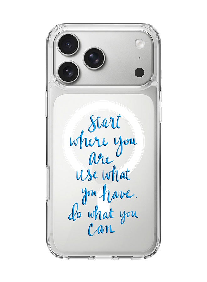 Stylizedd Classic Clear MagSafe Case for iPhone 17 Pro Max , Hybrid Soft Case Flexible Edges Anti Drop TPU PC Gel Thin Transparent Cover [ Designed for iPhone 17 Pro Max ] - Start, Use, Do