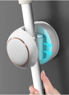 Y&D Broom Mop Holder, No-Drilling Wall Mount Gripper Organizer, Hanger, Lightsaber Holder Storage (White, 1 pcs)  - Image 1