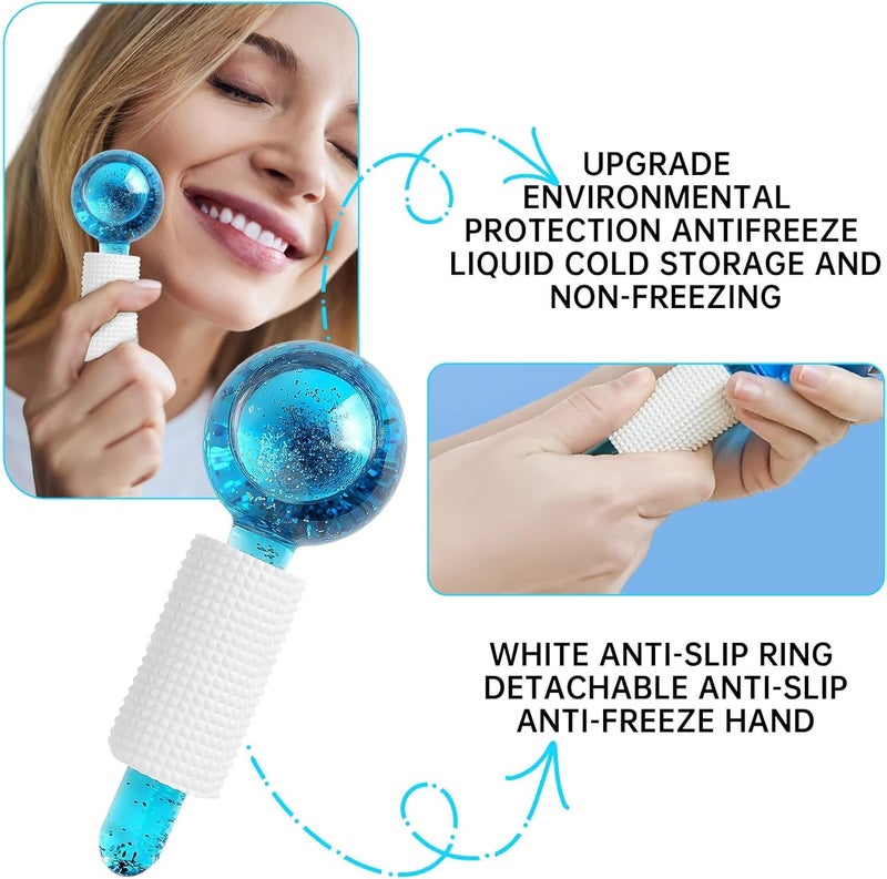 PiyuBind Face Ice Ball for Facials Ice Roller Mold for Face and Eye 2pcs Facial Ice Globes Skin Care Tools for Brighten Tighten Skin Hot Cold Use Pink - Image 4
