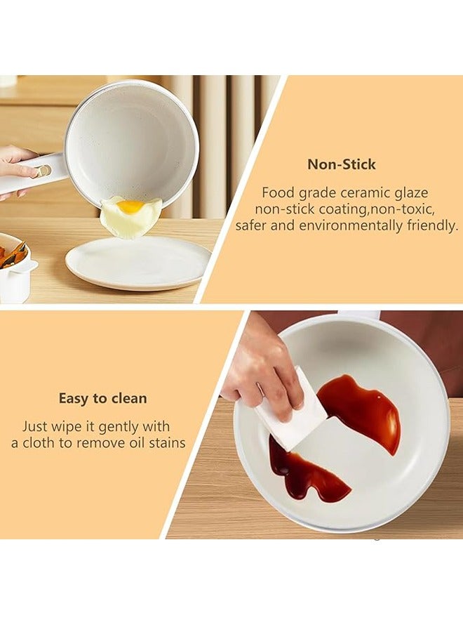 Sharpdo 2.2L Electric Hot Pot, Electric Hot Pot, Electric Cooking Pot With Steamer And Temperature Control For Egg Soup Steak Steam Sauté White - Image 4