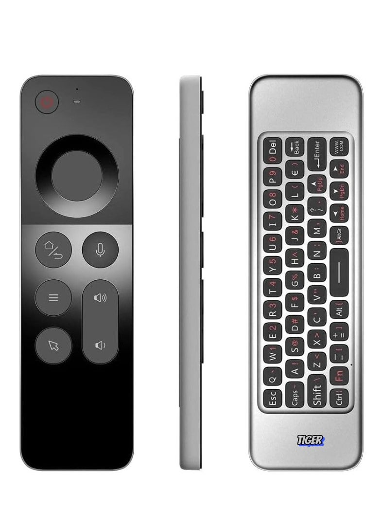 TIGER W3 2.4G Wireless Air Mouse Keyboard with Voice Control & IR Learning – 6-Axis Motion Sensing Remote for Smart TV, Android TV Box, PC - Image 1