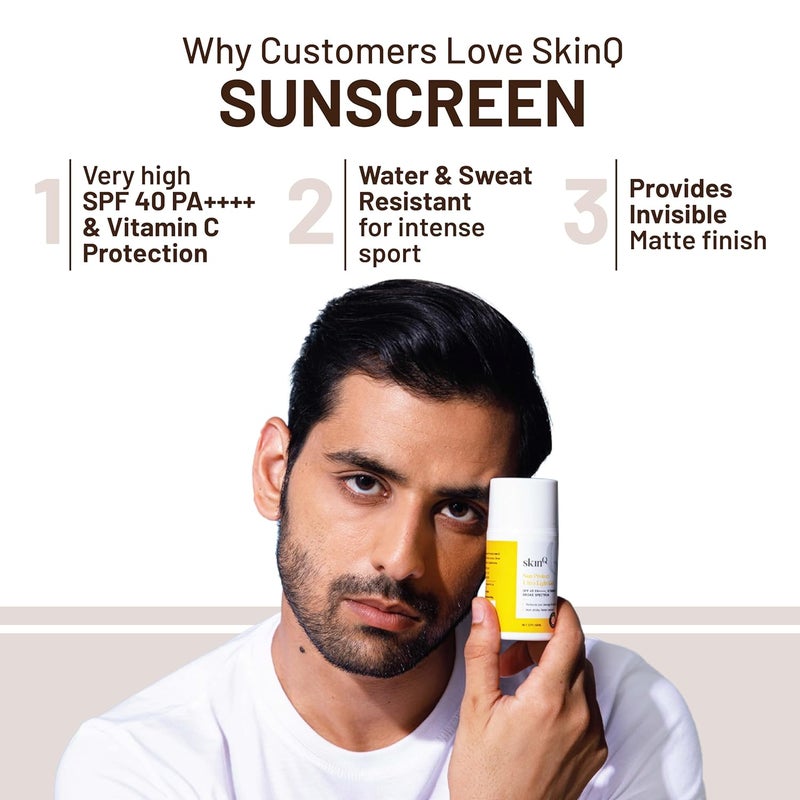 SkinQ Sunscreen for Men  Women 50ml with Vitamin C SPF 40  Broad Spectrum PA  Sun Protect Ultra Light Gel suitable for All Skin Types  Lightweight NonSticky  WaterResistant - Image 4