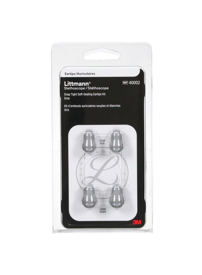 Littmann 3M Littmann Stethoscope Spare Parts Kit, Snap Tight Soft-Sealing Eartips, gray, Large and Small 40001 - Image 1
