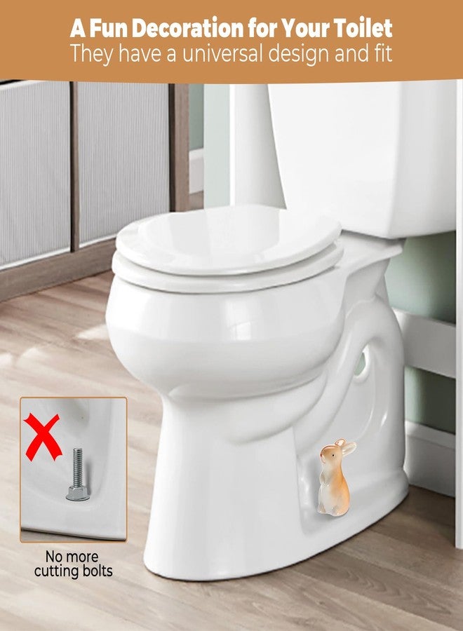 PrtMron Ceramic Toilet Bowl Bolt Caps Covers, Rabbit Design (2-Pack) - Universal Fit Screw Covers for Bathroom Decoration, Durable & Easy Install Bolt Caps (Yellow) - Image 5