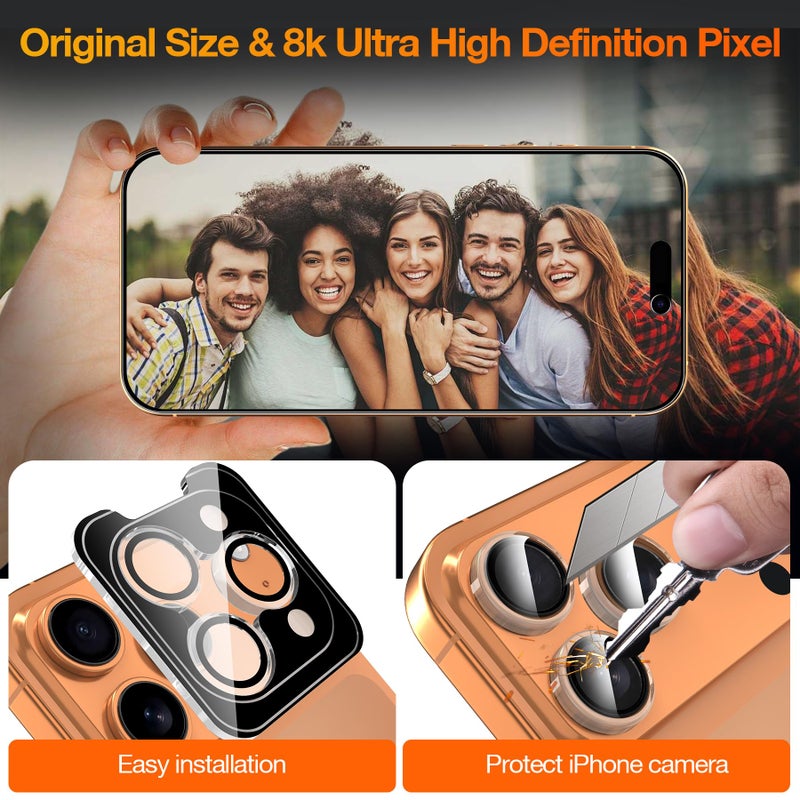 YMHML 3 Pack Compatible for iPhone 17 Pro Privacy Screen Protector Tempered Glass + 1 Set of Camera Lens Protector, 25Â°Anti Spy, [Top 9H+ Military Grade Shatterproof] [Bubble Free, Auto-Dust Removal] - Image 5