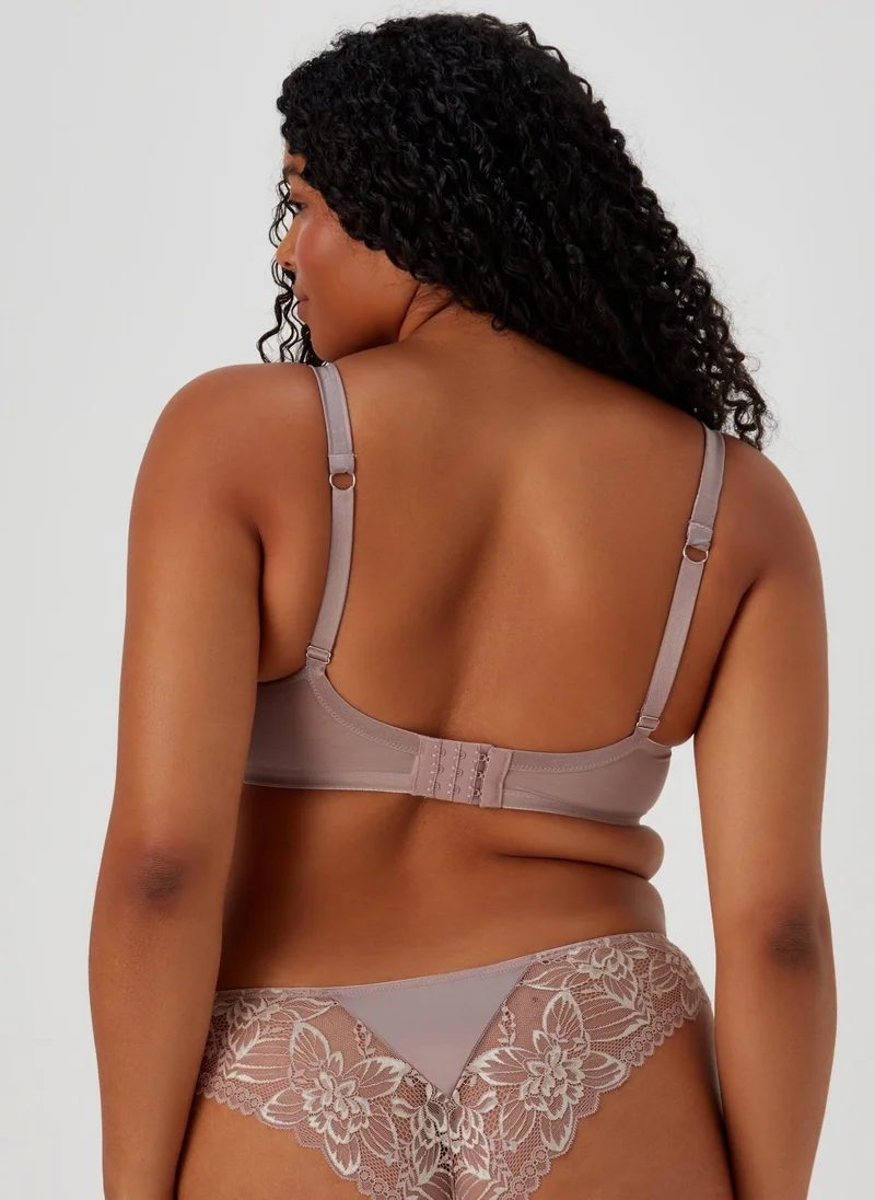 Matalan Mink Tonal Lace Co-Ord Brazilian Knickers
