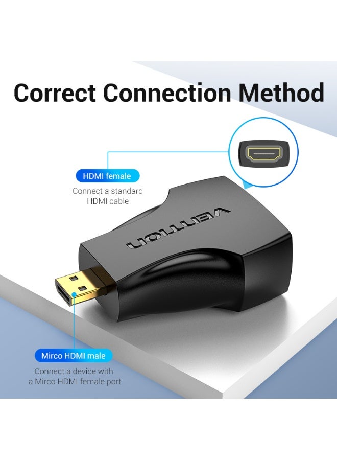 VENTION Micro HDMI Male to HDMI Female Adapter Black Model # AITB0 - Image 4