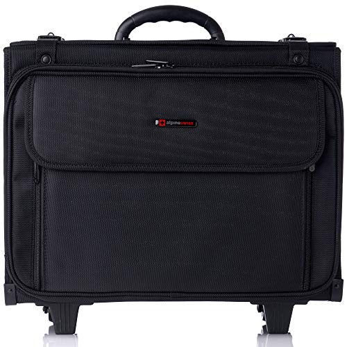 Alpine Swiss Rolling Briefcase | Laptop Bag For Men & Women | Hard Side Catalog Case on Wheels | Legal Size File Dividers | Lawyers Attache Case | Carry-On Overnight Business Travel Bag - Image 1