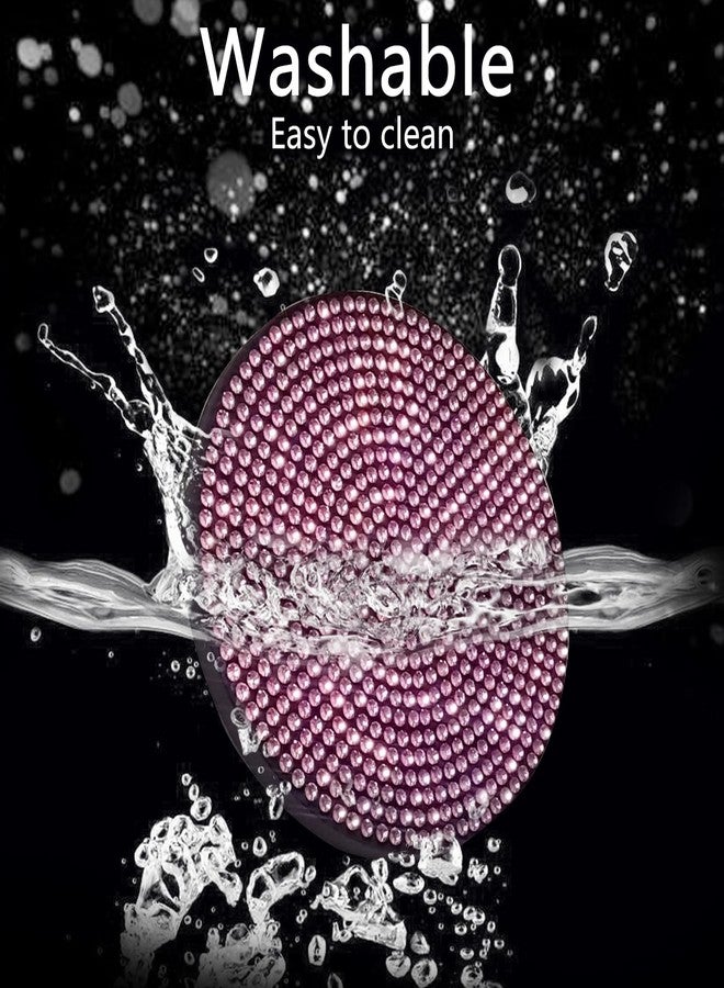 NBTEPEM قطعتان من قواعد أكواب السيارة المرصعة بالكريستال، مقاس 2.75 بوصة، مضادة للانزلاق والصدمات، قواعد أكواب سيارة عصرية عالمية، إكسسوارات داخلية للسيارات للنساء (قطعتان، وردي) - Image 3